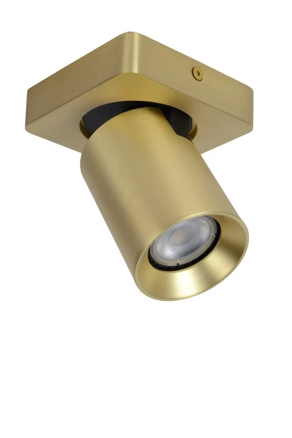 Lucide NIGEL - Plafondspot - LED Dim to warm - GU10 - 1x5W 2200K/3000K - Mat Goud / Messing - uit